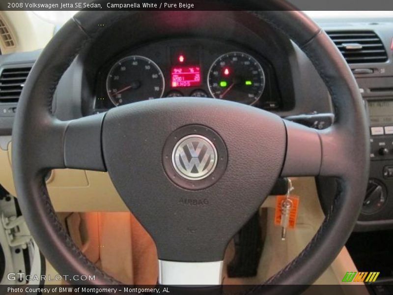 Campanella White / Pure Beige 2008 Volkswagen Jetta SE Sedan