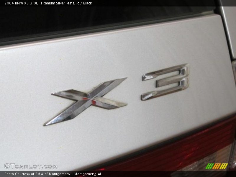 Titanium Silver Metallic / Black 2004 BMW X3 3.0i