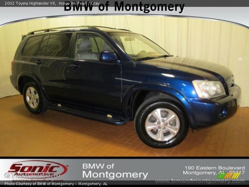 Indigo Ink Pearl / Gray 2002 Toyota Highlander V6