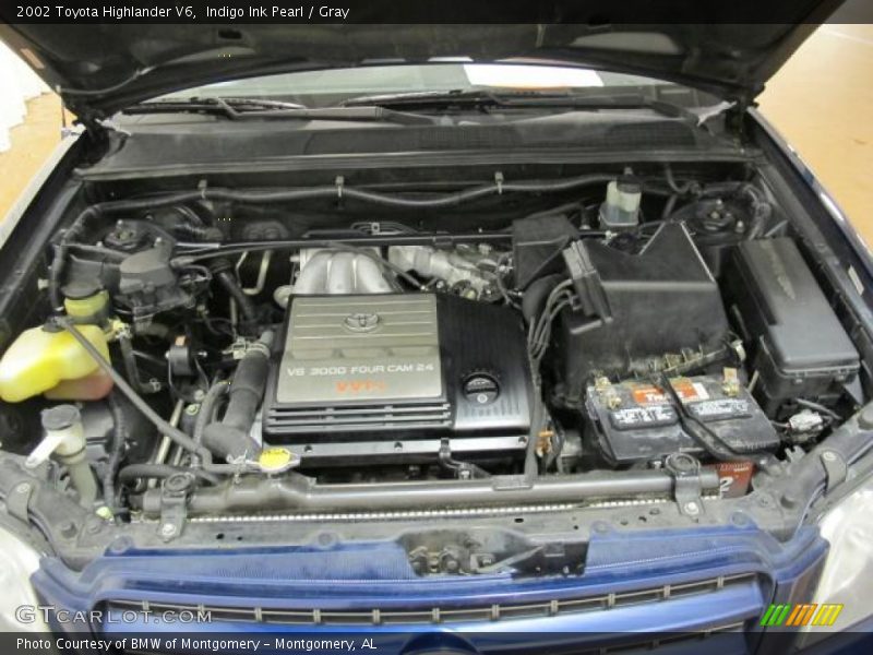 Indigo Ink Pearl / Gray 2002 Toyota Highlander V6