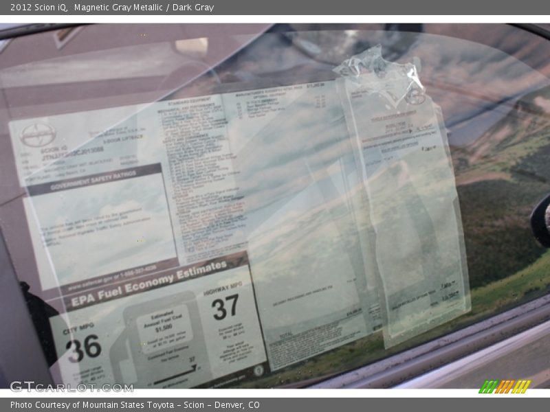 Magnetic Gray Metallic / Dark Gray 2012 Scion iQ