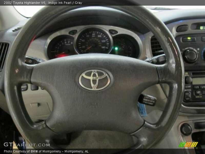 Indigo Ink Pearl / Gray 2002 Toyota Highlander V6