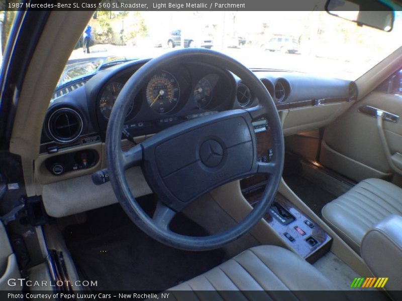 Light Beige Metallic / Parchment 1987 Mercedes-Benz SL Class 560 SL Roadster