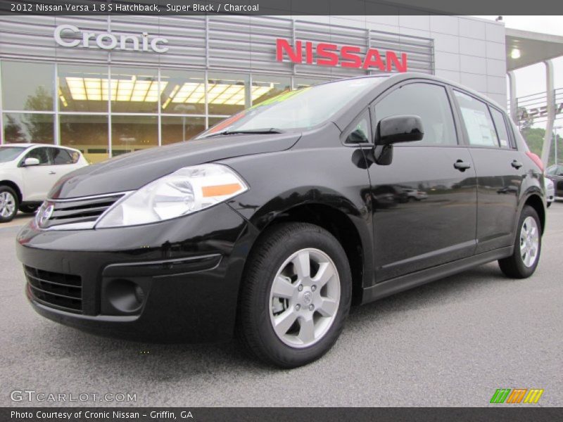 Super Black / Charcoal 2012 Nissan Versa 1.8 S Hatchback