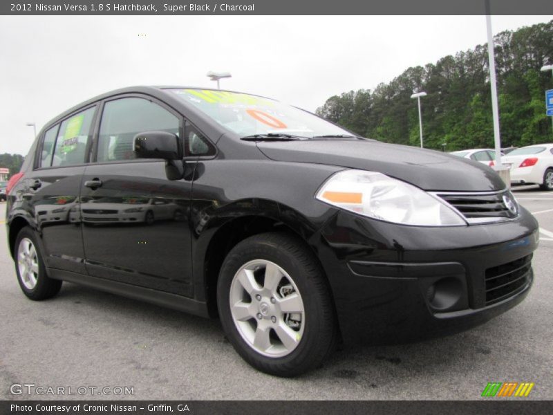 Super Black / Charcoal 2012 Nissan Versa 1.8 S Hatchback