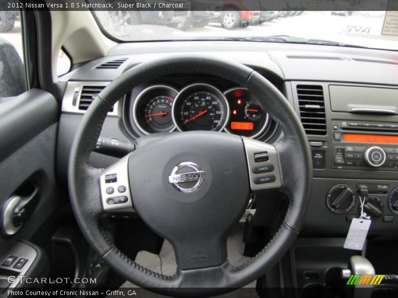 Super Black / Charcoal 2012 Nissan Versa 1.8 S Hatchback