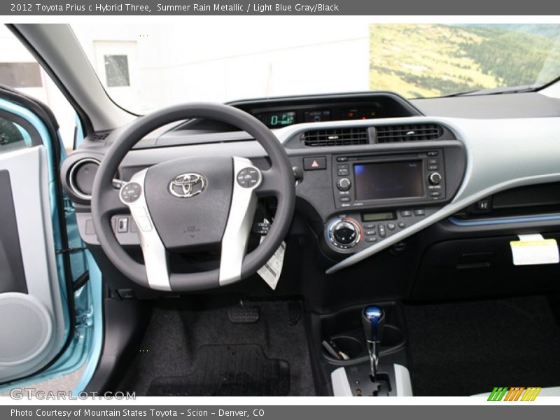 Summer Rain Metallic / Light Blue Gray/Black 2012 Toyota Prius c Hybrid Three