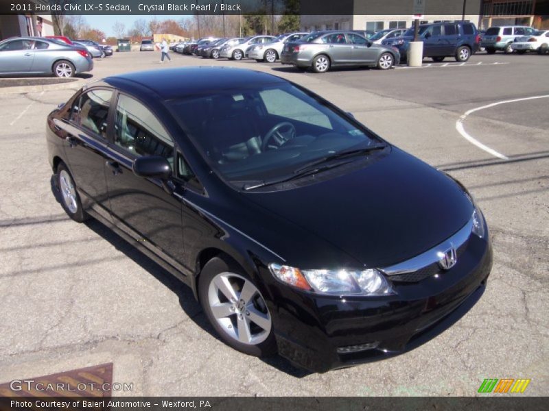 Crystal Black Pearl / Black 2011 Honda Civic LX-S Sedan