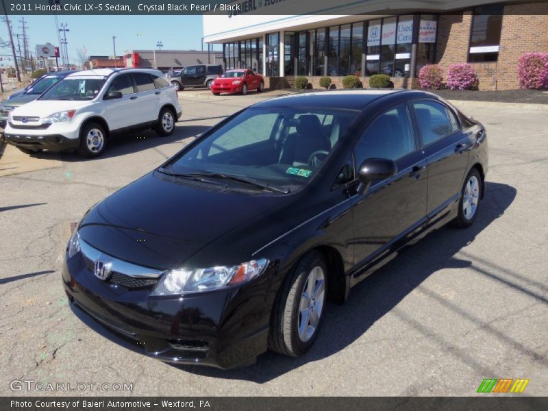 Crystal Black Pearl / Black 2011 Honda Civic LX-S Sedan