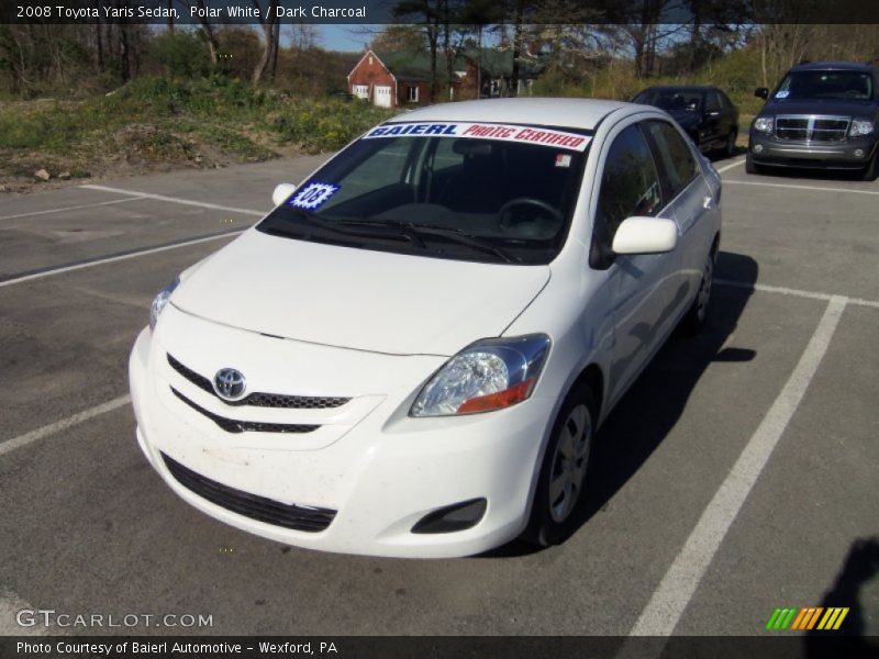 Polar White / Dark Charcoal 2008 Toyota Yaris Sedan