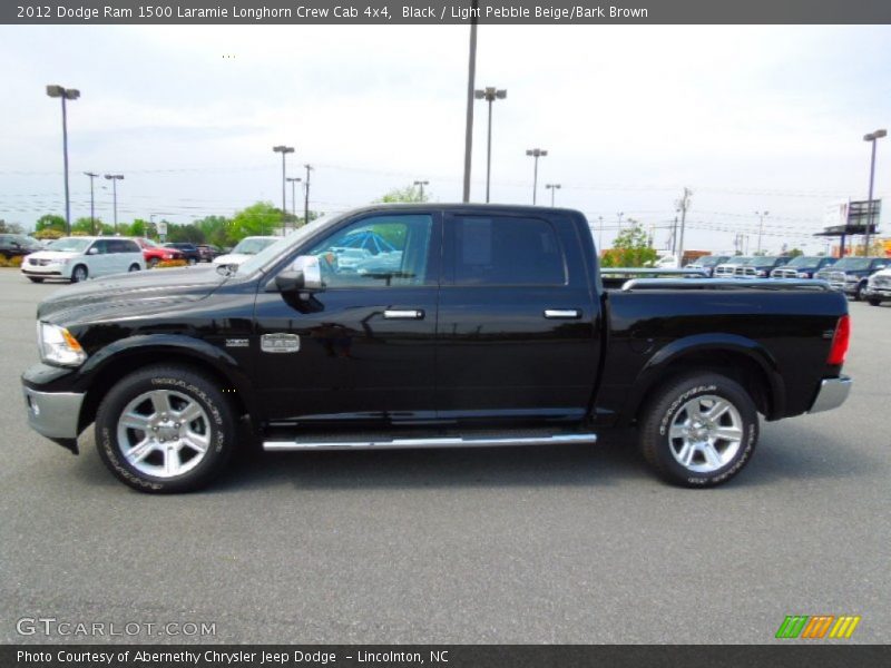 Black / Light Pebble Beige/Bark Brown 2012 Dodge Ram 1500 Laramie Longhorn Crew Cab 4x4