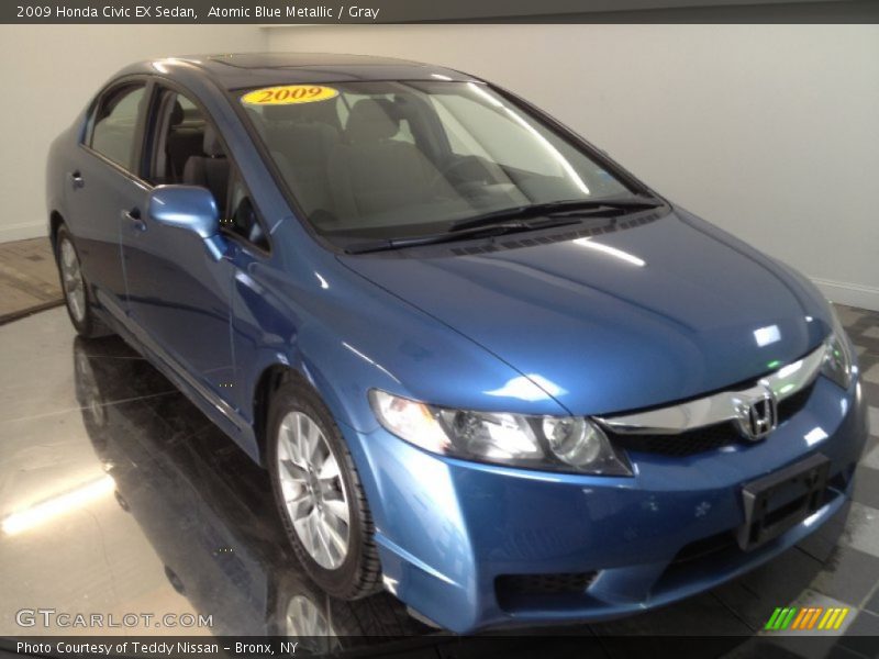 Atomic Blue Metallic / Gray 2009 Honda Civic EX Sedan