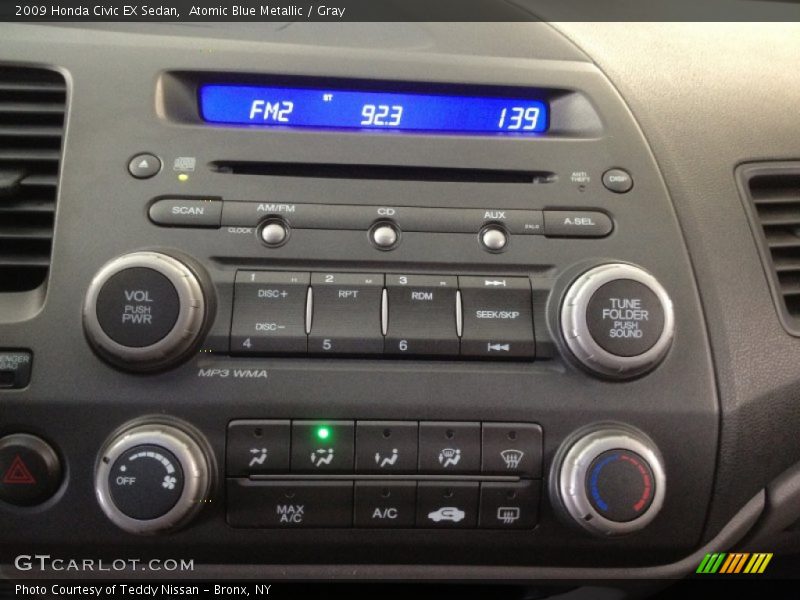 Atomic Blue Metallic / Gray 2009 Honda Civic EX Sedan