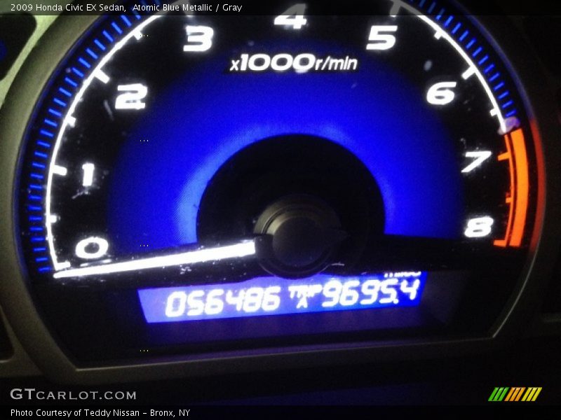 Atomic Blue Metallic / Gray 2009 Honda Civic EX Sedan