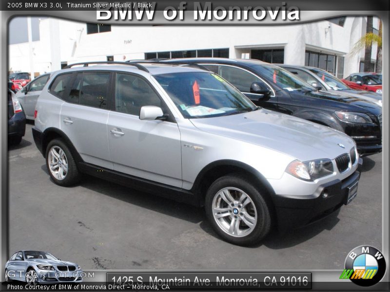 Titanium Silver Metallic / Black 2005 BMW X3 3.0i