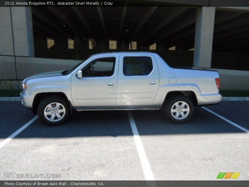 Alabaster Silver Metallic / Gray 2012 Honda Ridgeline RTS