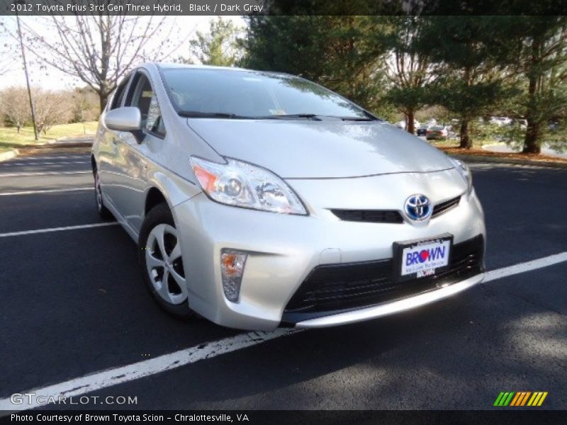 Black / Dark Gray 2012 Toyota Prius 3rd Gen Three Hybrid