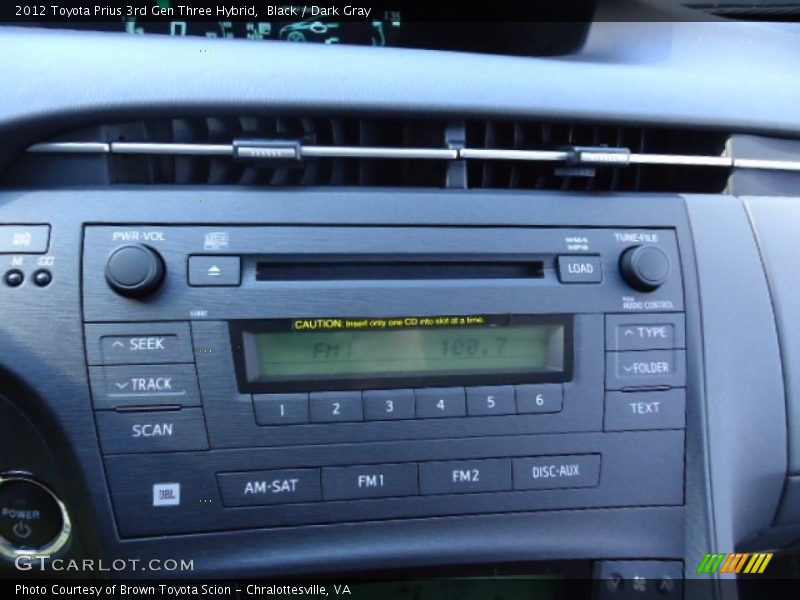 Black / Dark Gray 2012 Toyota Prius 3rd Gen Three Hybrid