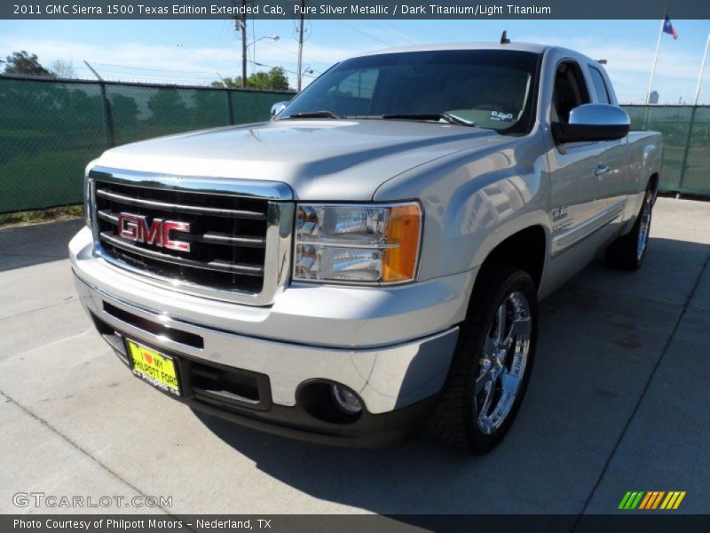 Pure Silver Metallic / Dark Titanium/Light Titanium 2011 GMC Sierra 1500 Texas Edition Extended Cab