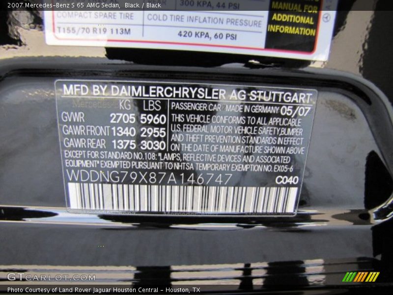 Black / Black 2007 Mercedes-Benz S 65 AMG Sedan