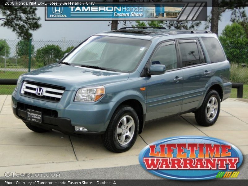 Steel Blue Metallic / Gray 2008 Honda Pilot EX-L