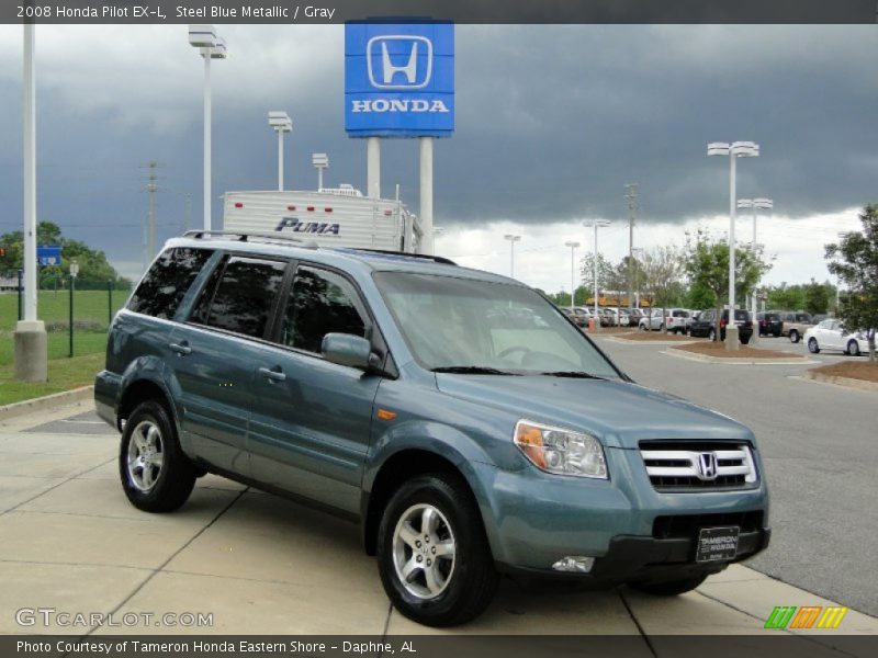 Steel Blue Metallic / Gray 2008 Honda Pilot EX-L