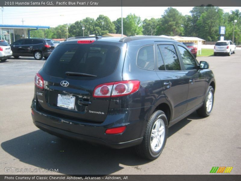 Pacific Blue Pearl / Gray 2010 Hyundai Santa Fe GLS