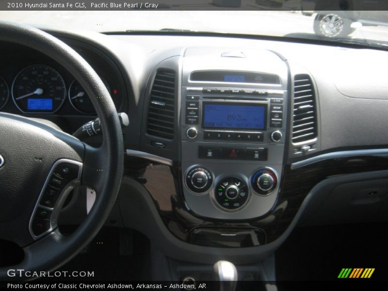 Pacific Blue Pearl / Gray 2010 Hyundai Santa Fe GLS