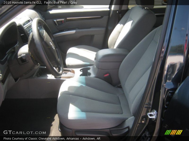 Pacific Blue Pearl / Gray 2010 Hyundai Santa Fe GLS