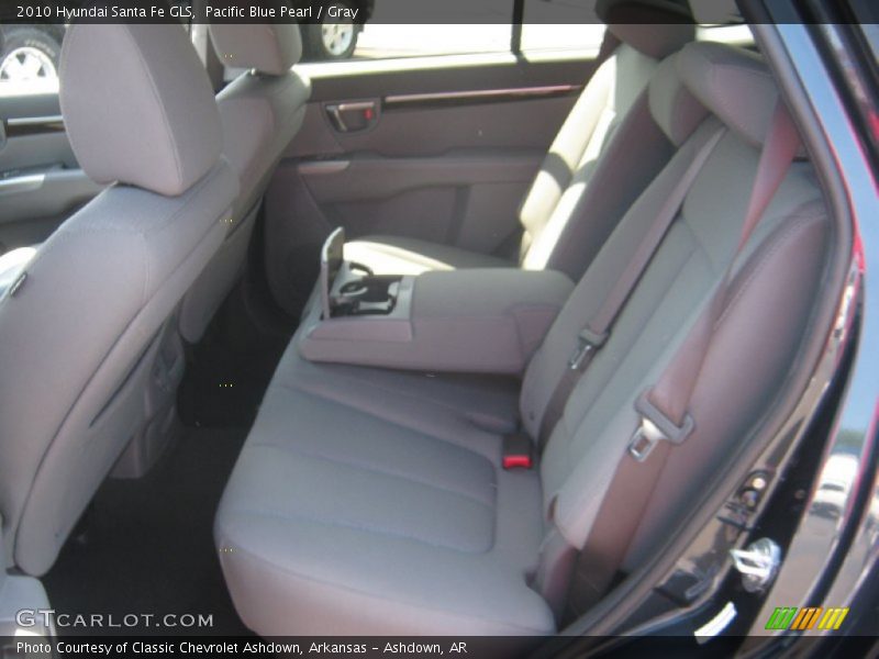 Pacific Blue Pearl / Gray 2010 Hyundai Santa Fe GLS