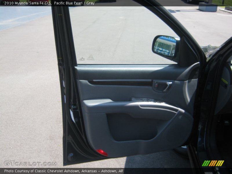 Pacific Blue Pearl / Gray 2010 Hyundai Santa Fe GLS
