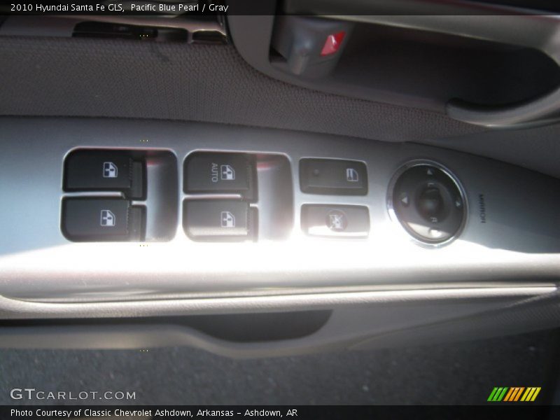 Pacific Blue Pearl / Gray 2010 Hyundai Santa Fe GLS