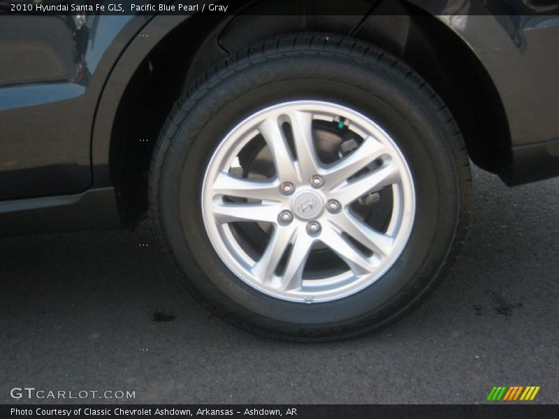 Pacific Blue Pearl / Gray 2010 Hyundai Santa Fe GLS
