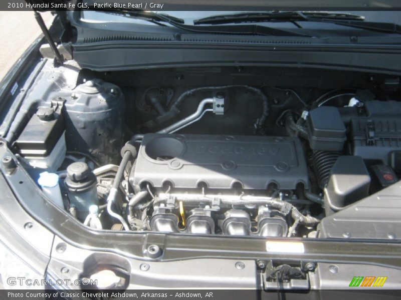 Pacific Blue Pearl / Gray 2010 Hyundai Santa Fe GLS