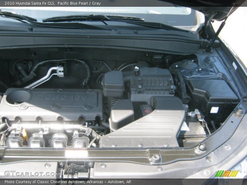 Pacific Blue Pearl / Gray 2010 Hyundai Santa Fe GLS