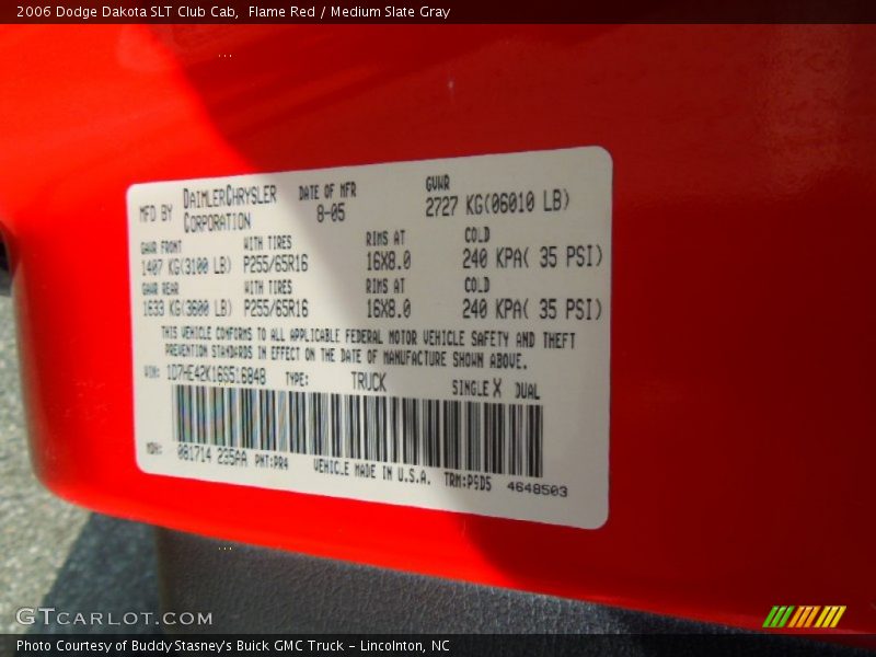 Flame Red / Medium Slate Gray 2006 Dodge Dakota SLT Club Cab