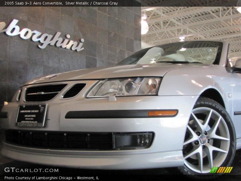 Silver Metallic / Charcoal Gray 2005 Saab 9-3 Aero Convertible