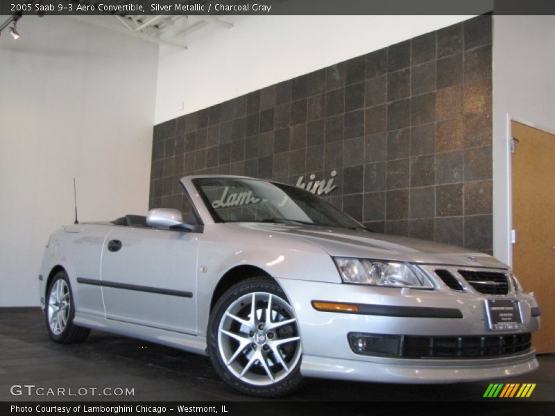 Silver Metallic / Charcoal Gray 2005 Saab 9-3 Aero Convertible