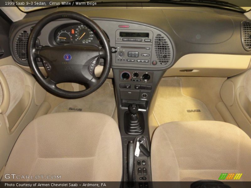 Cirrus White / Warm Beige 1999 Saab 9-3 Sedan