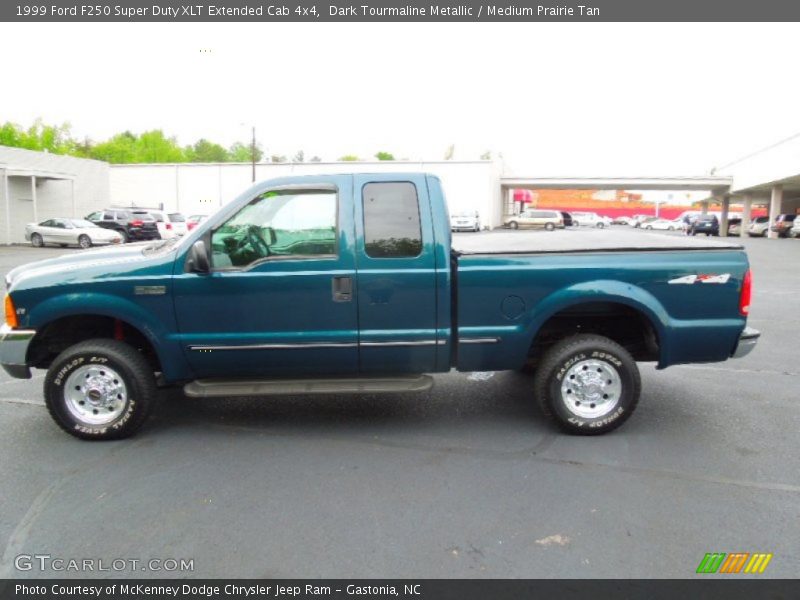 Dark Tourmaline Metallic / Medium Prairie Tan 1999 Ford F250 Super Duty XLT Extended Cab 4x4