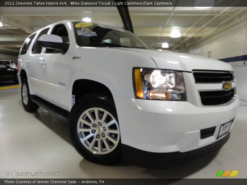 White Diamond Tricoat / Light Cashmere/Dark Cashmere 2011 Chevrolet Tahoe Hybrid 4x4