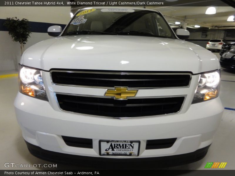 White Diamond Tricoat / Light Cashmere/Dark Cashmere 2011 Chevrolet Tahoe Hybrid 4x4