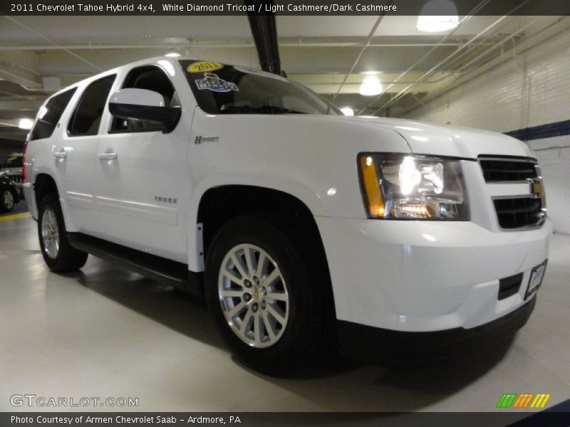 White Diamond Tricoat / Light Cashmere/Dark Cashmere 2011 Chevrolet Tahoe Hybrid 4x4