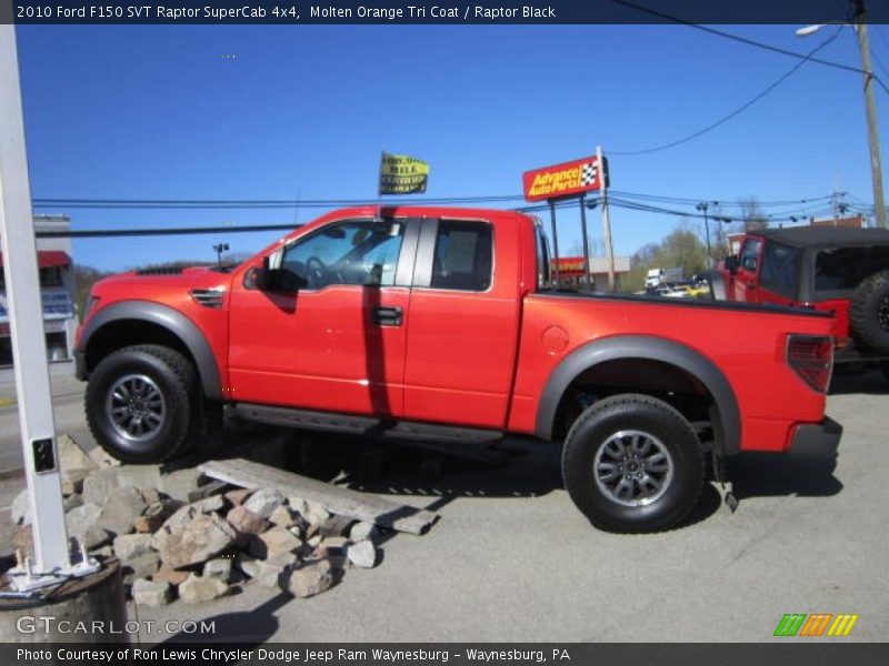 Molten Orange Tri Coat / Raptor Black 2010 Ford F150 SVT Raptor SuperCab 4x4