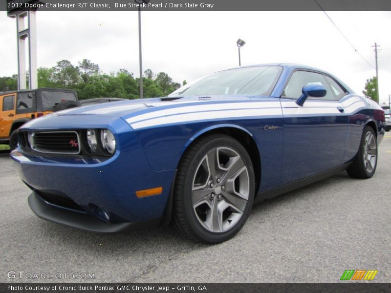Blue Streak Pearl / Dark Slate Gray 2012 Dodge Challenger R/T Classic