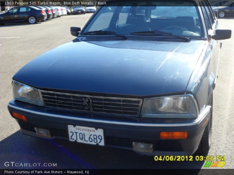 Blue Delft Metallic / Black 1989 Peugeot 505 Turbo Wagon