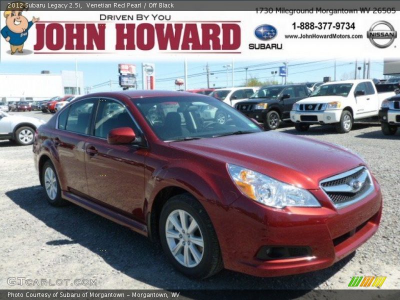 Venetian Red Pearl / Off Black 2012 Subaru Legacy 2.5i