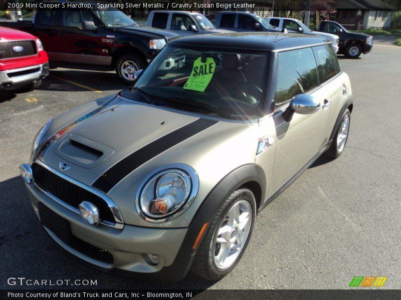 Sparkling Silver Metallic / Gravity Tuscan Beige Leather 2009 Mini Cooper S Hardtop