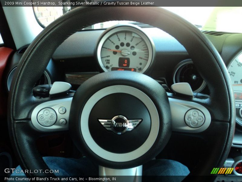Sparkling Silver Metallic / Gravity Tuscan Beige Leather 2009 Mini Cooper S Hardtop