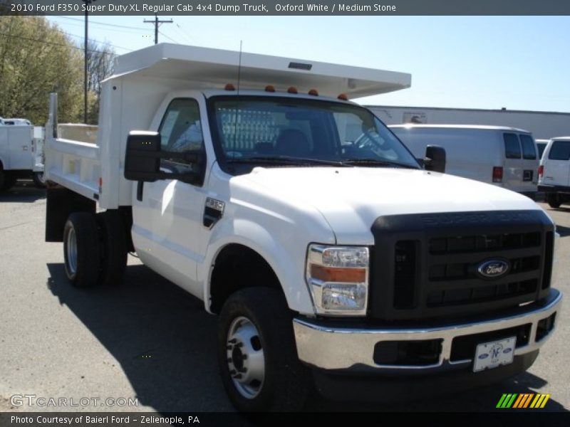 Oxford White / Medium Stone 2010 Ford F350 Super Duty XL Regular Cab 4x4 Dump Truck
